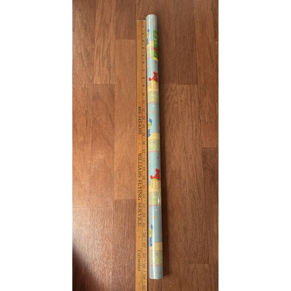 Sesame Street Wrapping Paper Roll 12.5 Sq. Ft. NEW Big Bird Elmo Baby Gift Paper